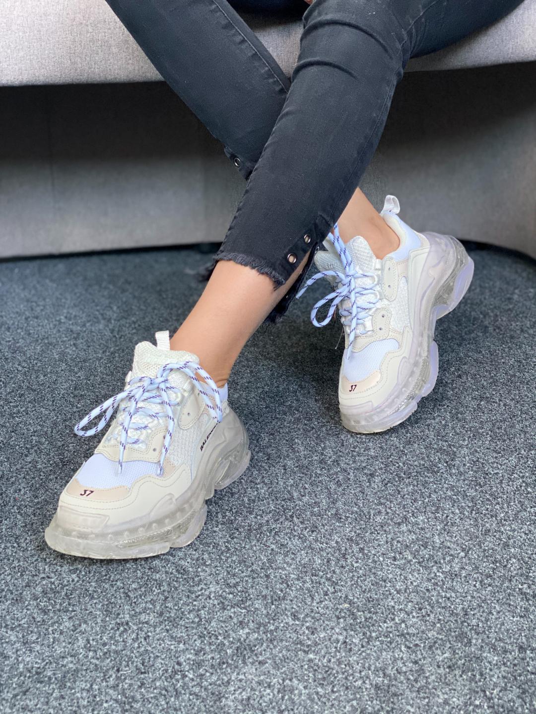 Balenciaga Triple S Clear Sole White Beige
