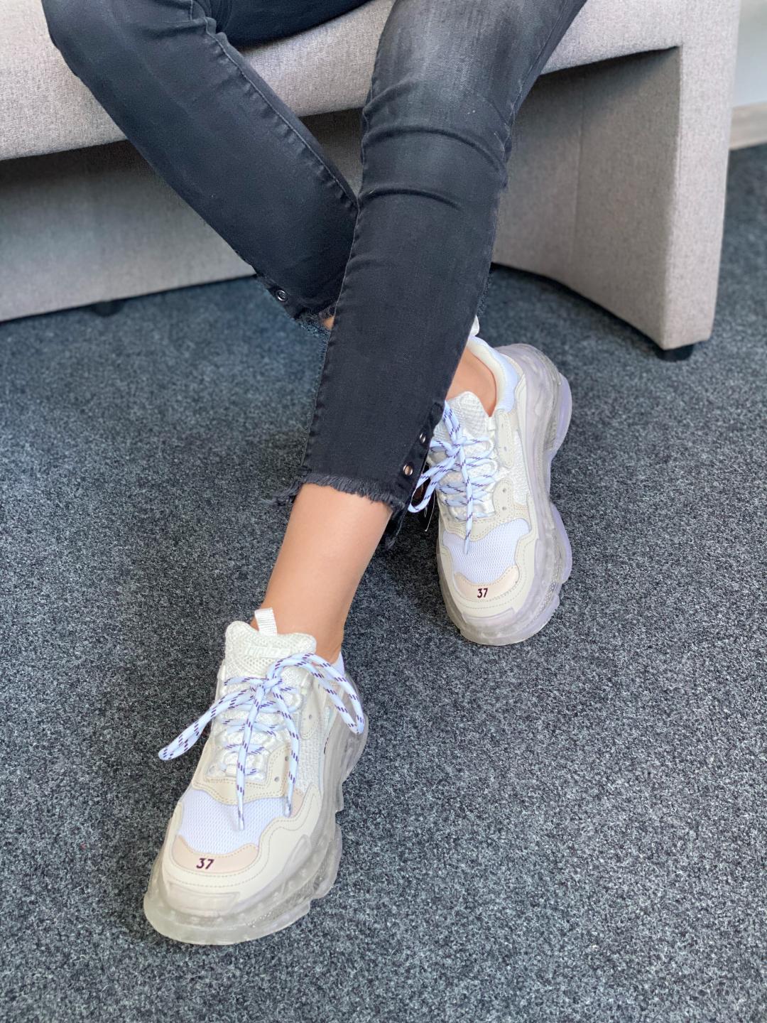 Balenciaga Triple S Clear Sole White Beige