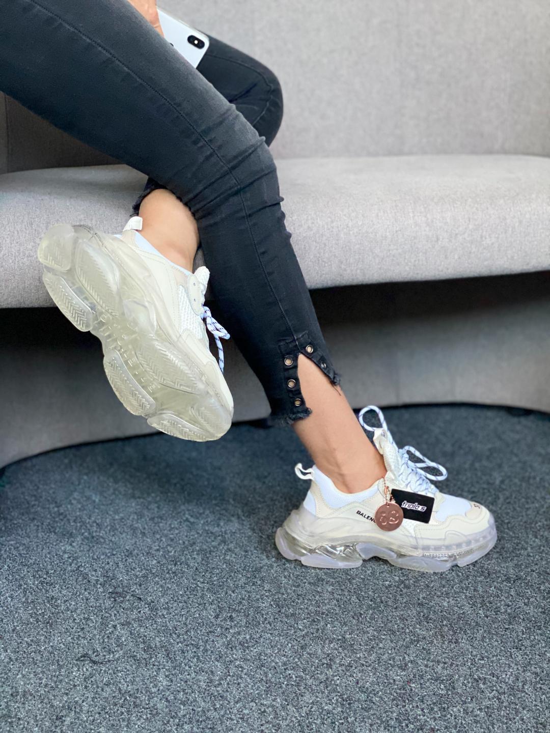 Balenciaga Triple S Clear Sole White Beige