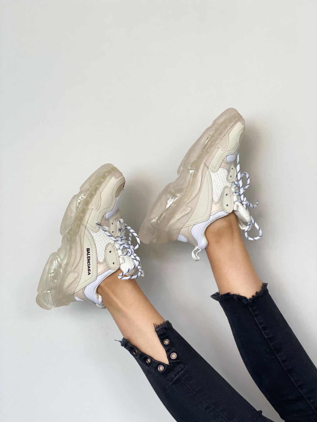 Balenciaga Triple S Clear Sole White Beige