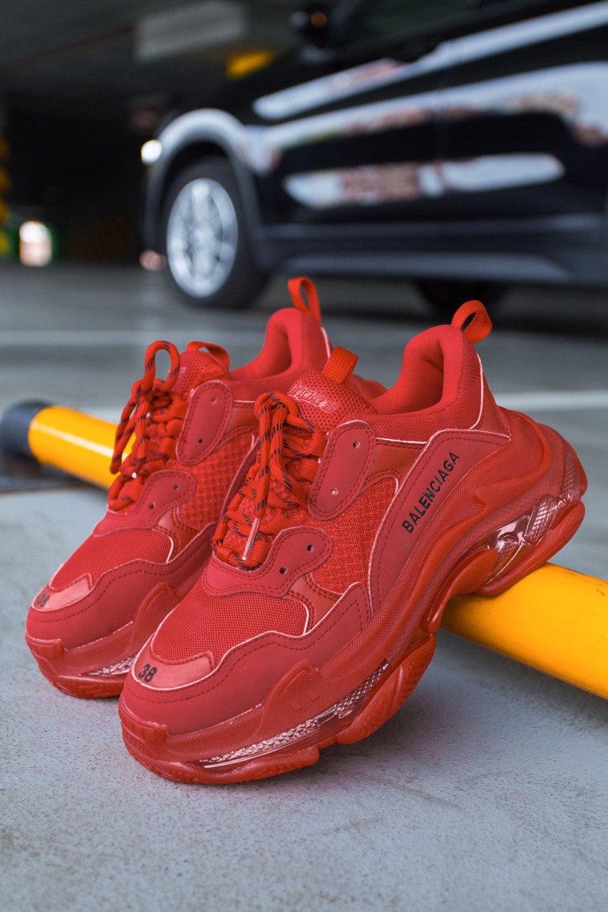 Balenciaga Triple S Clear Sole Red «Black Logo»