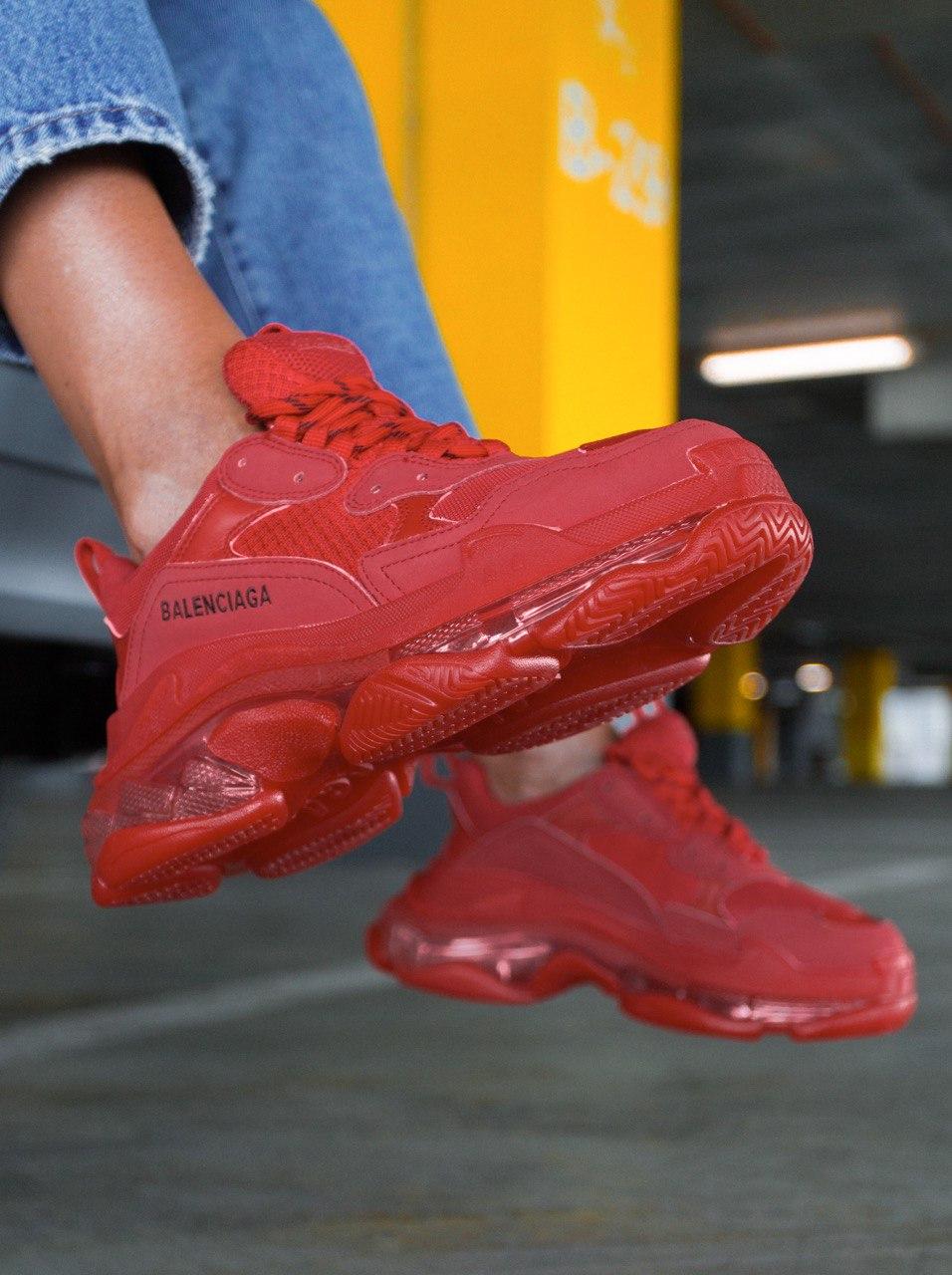 Balenciaga Triple S Clear Sole Red «Black Logo»