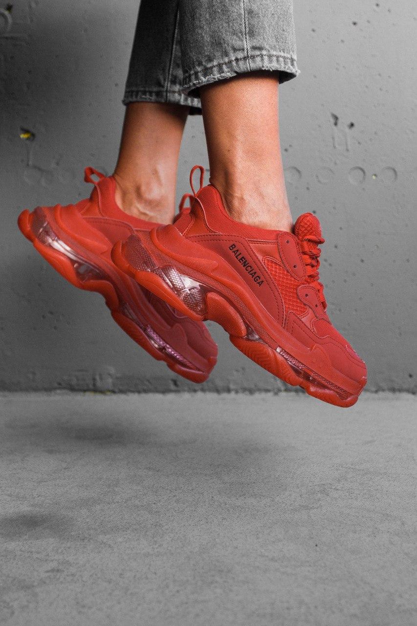 Balenciaga Triple S Clear Sole Red «Black Logo»