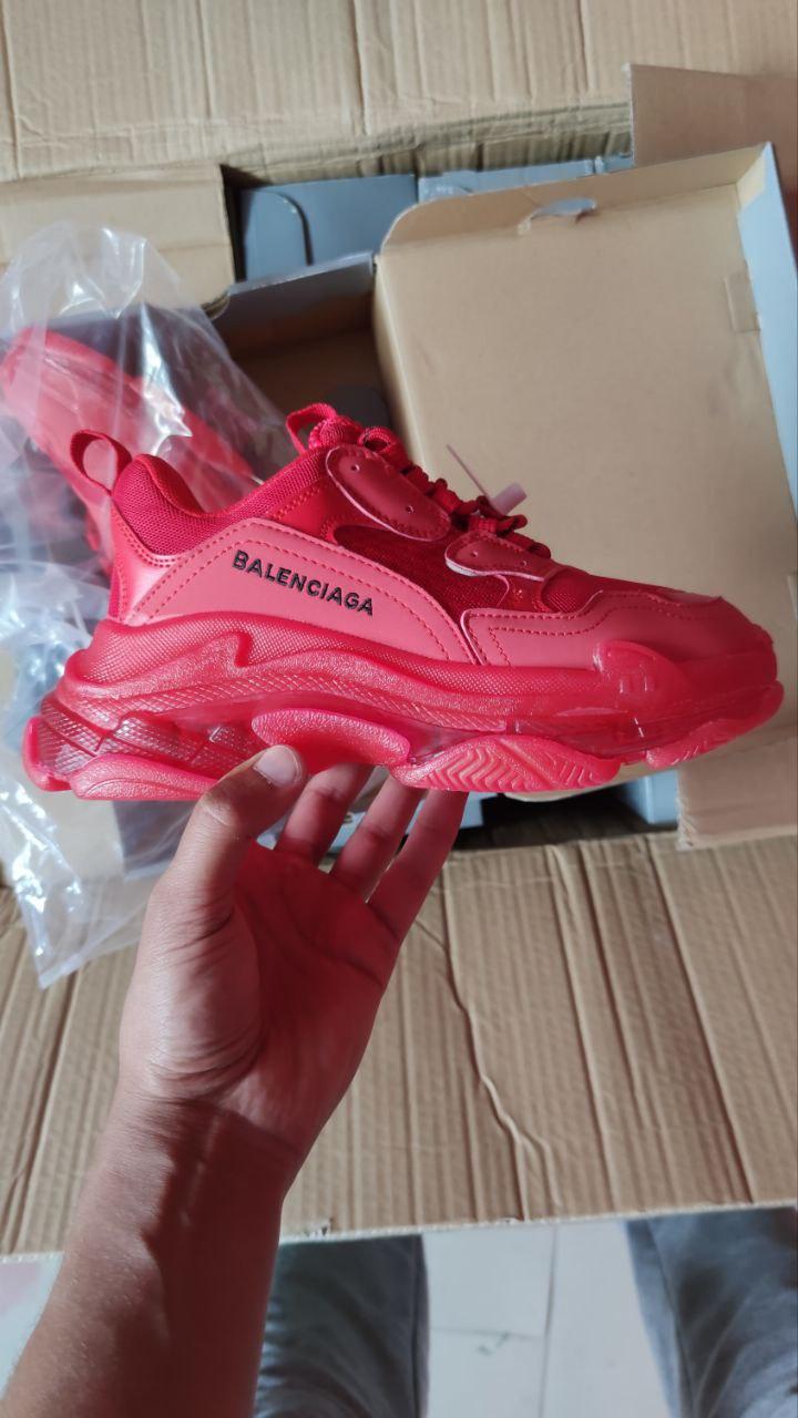 Balenciaga Triple S Clear Sole Red «Black Logo»