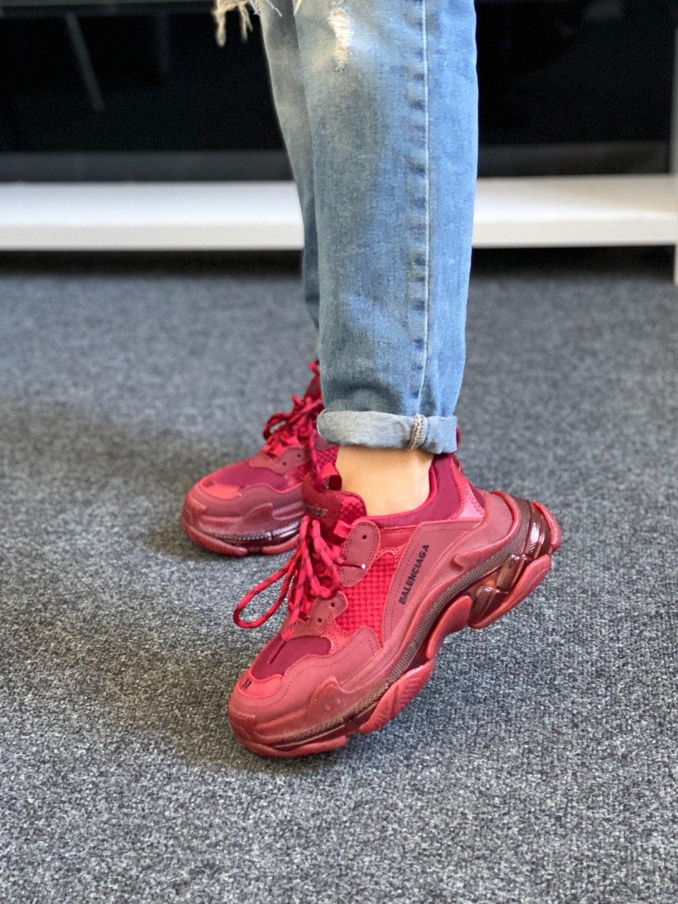 Balenciaga Triple S Clear Sole Burgundy