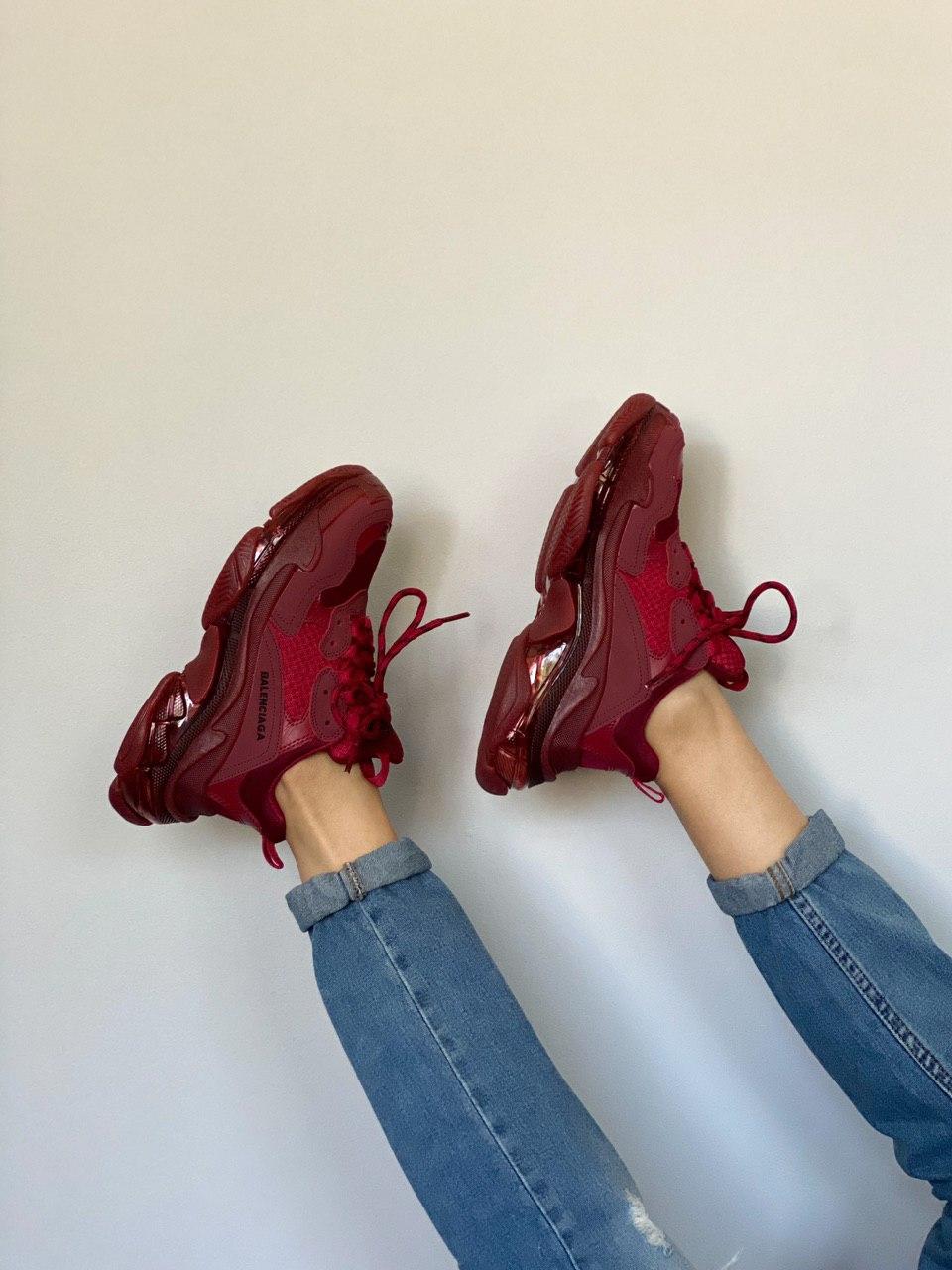 Balenciaga Triple S Clear Sole Burgundy