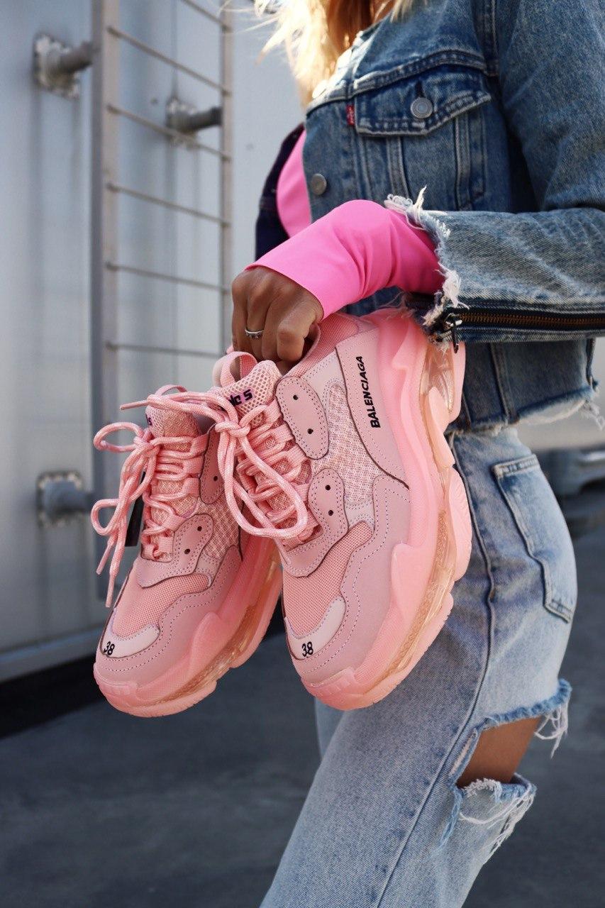 Balenciaga Triple S Clear Sole Pink «Black Logo» 3