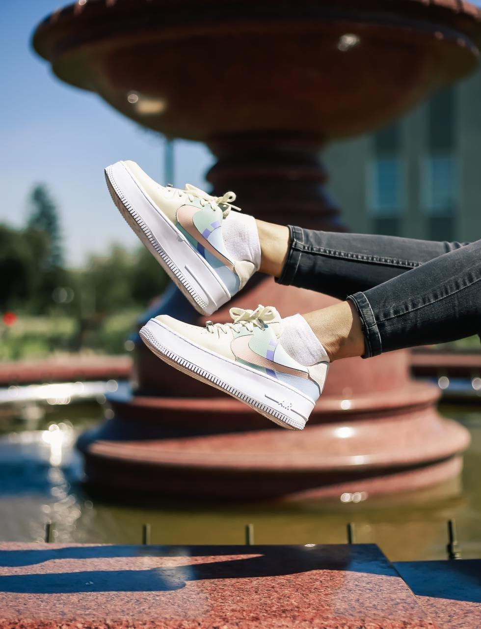 Nike Air Force 1 Sage Beige Blue Pink