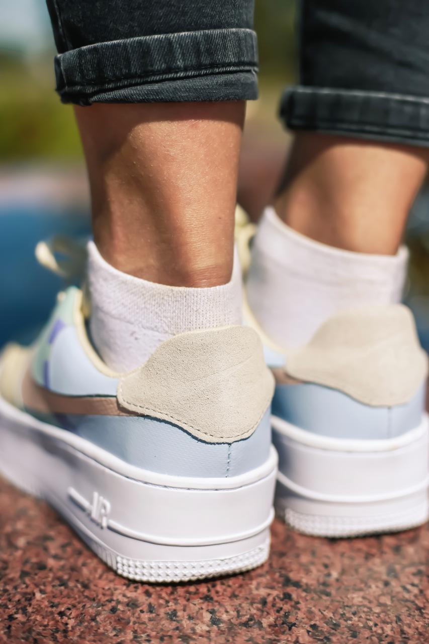 Nike Air Force 1 Sage Beige Blue Pink