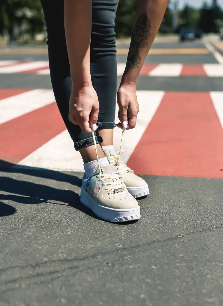 Nike Air Force 1 Sage Beige Blue Pink