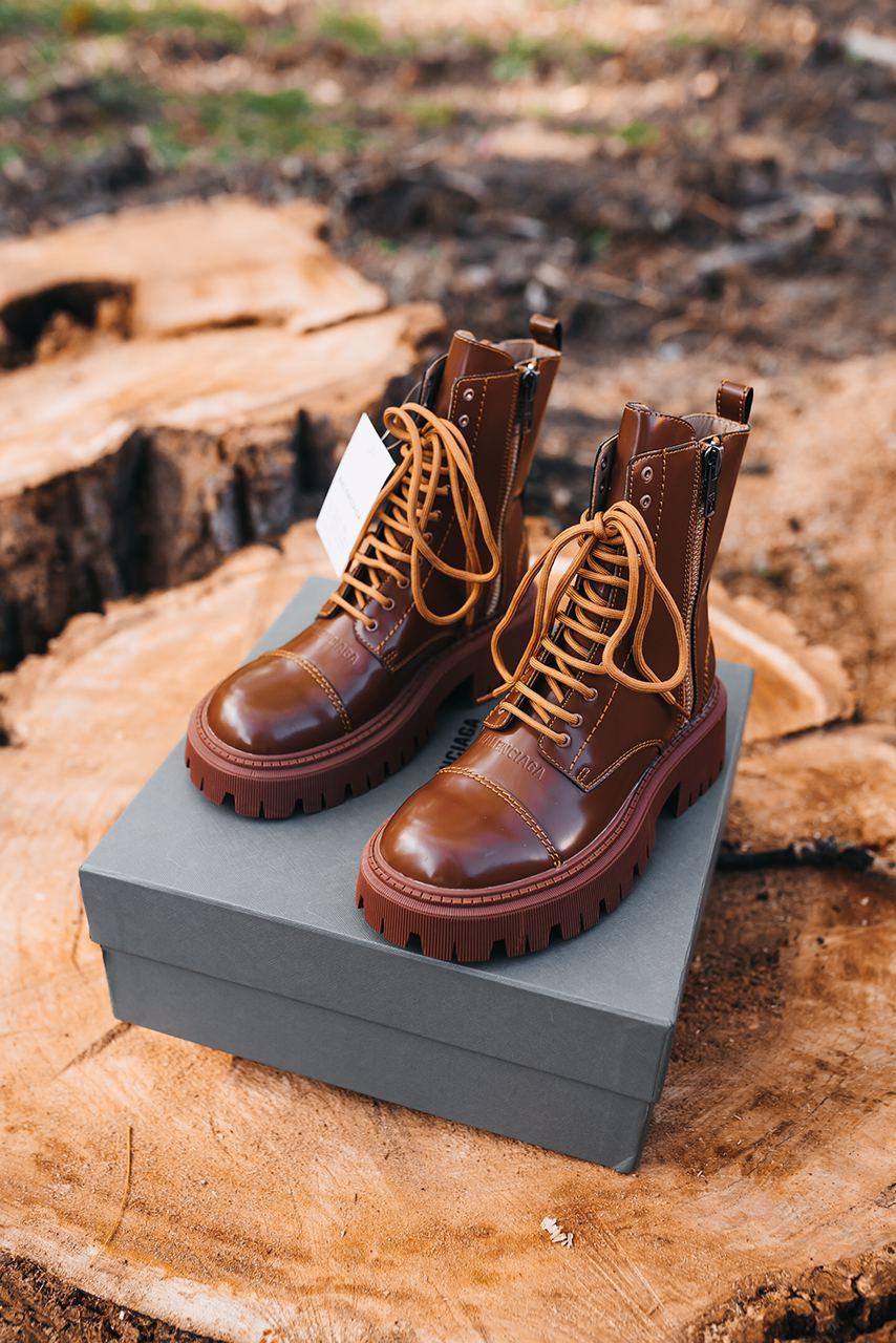 Balenciaga Boots Tractor Brown