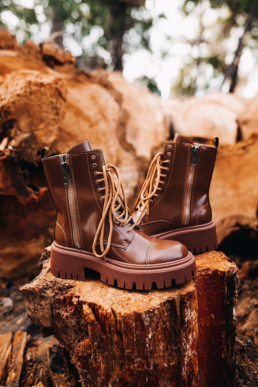 Balenciaga Boots Tractor Brown