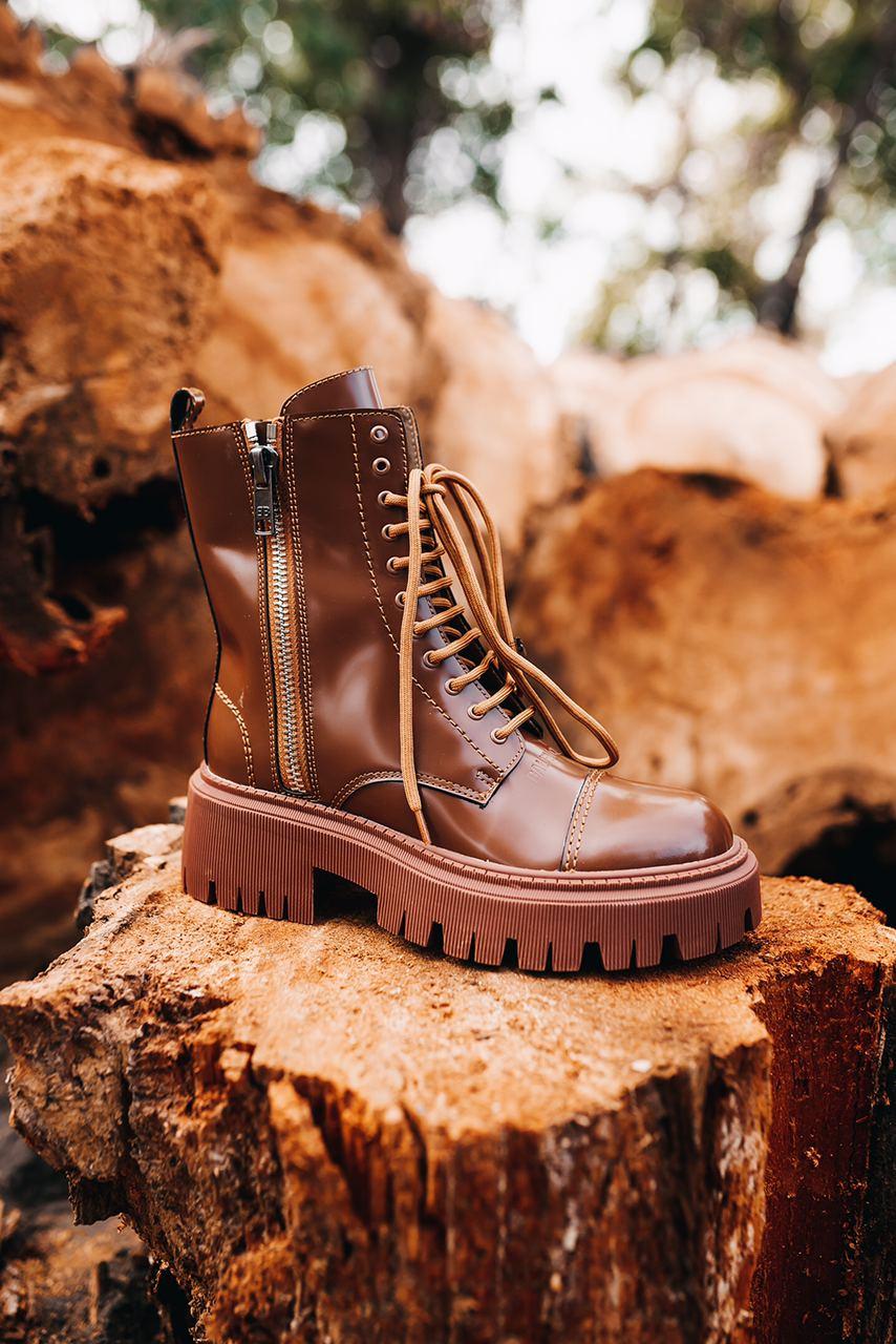 Balenciaga Boots Tractor Brown