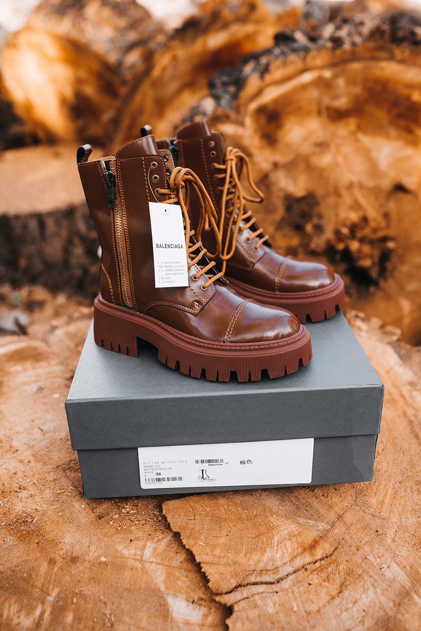 Balenciaga Boots Tractor Brown