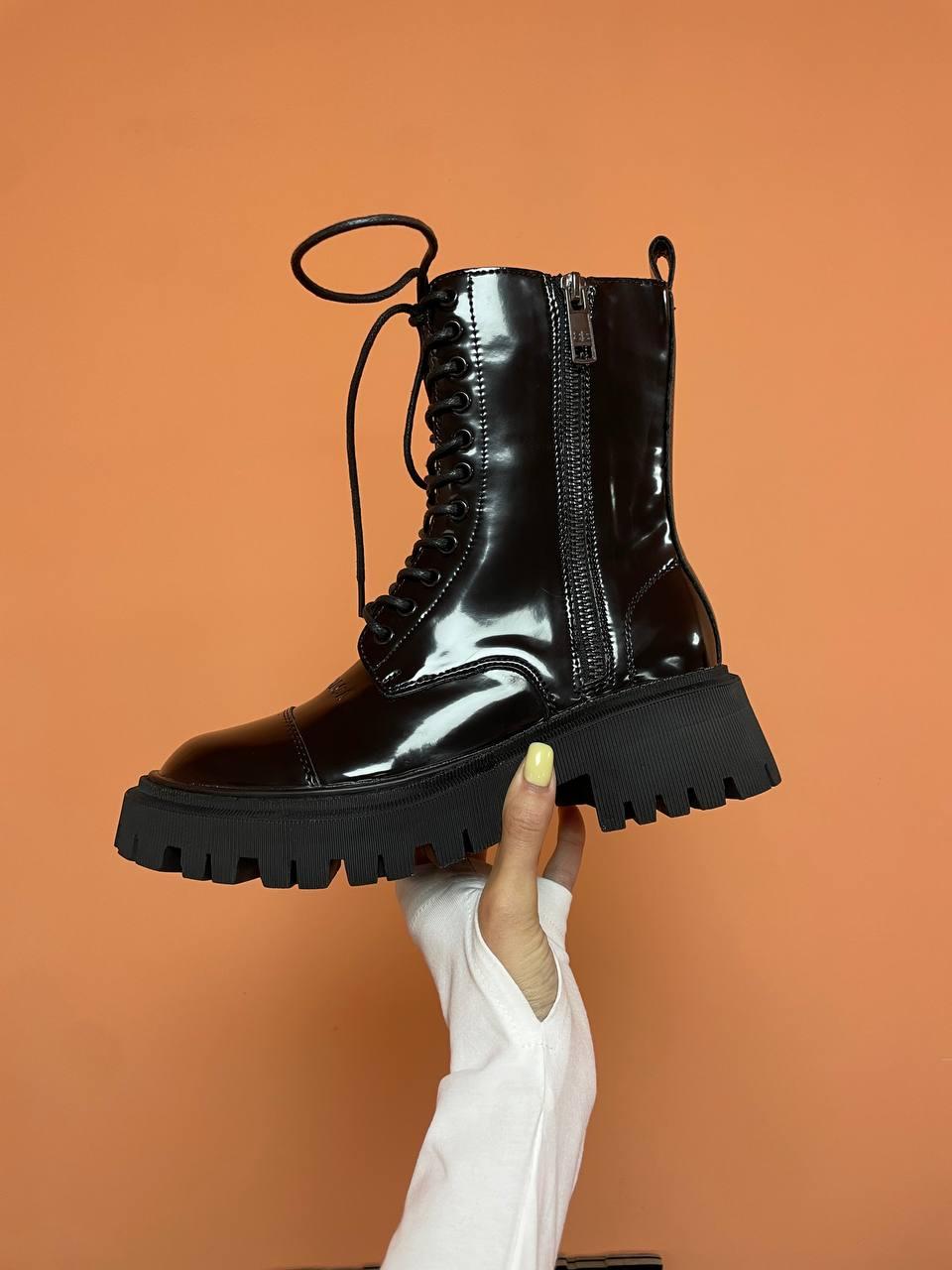 Balenciaga Boots Tractor Black (Масло кожа)