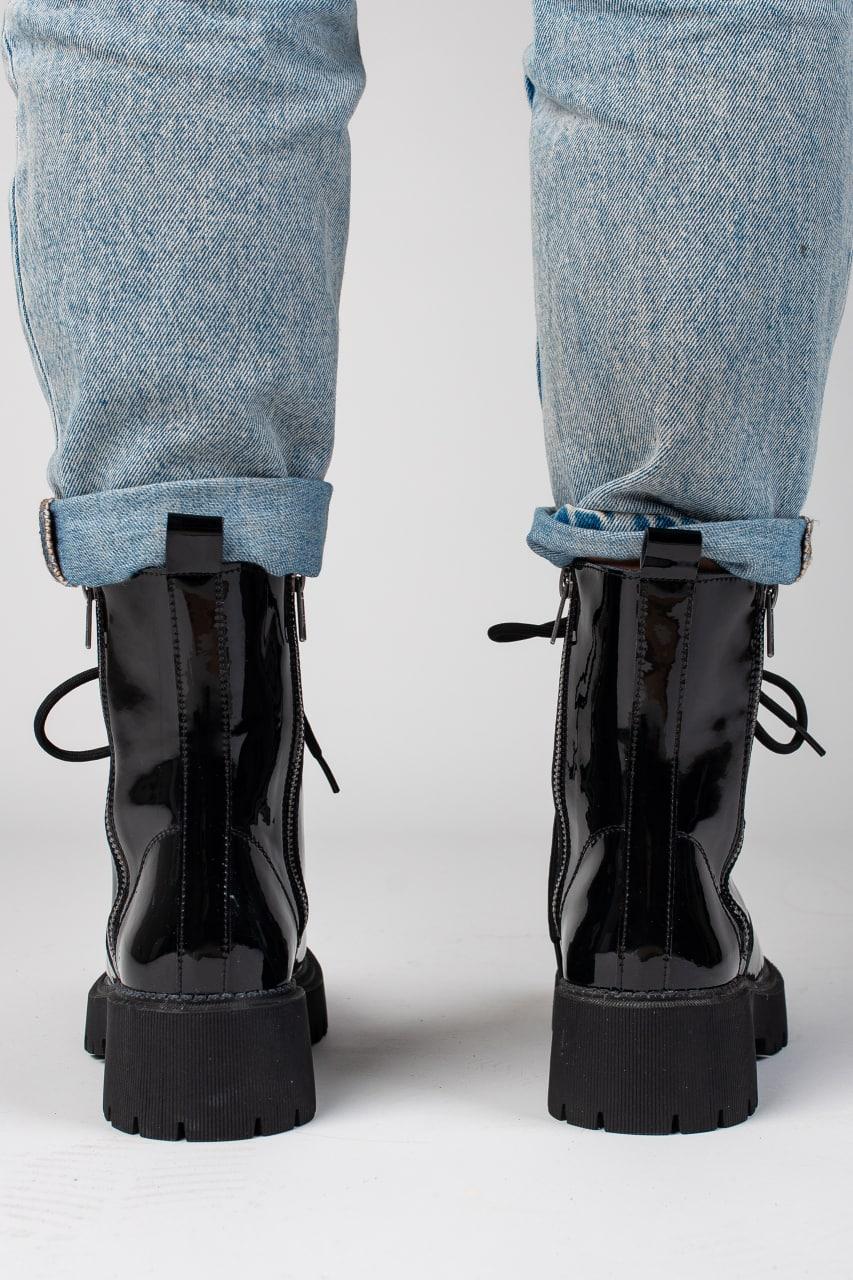 Balenciaga Boots Tractor Black Patent Lacquer