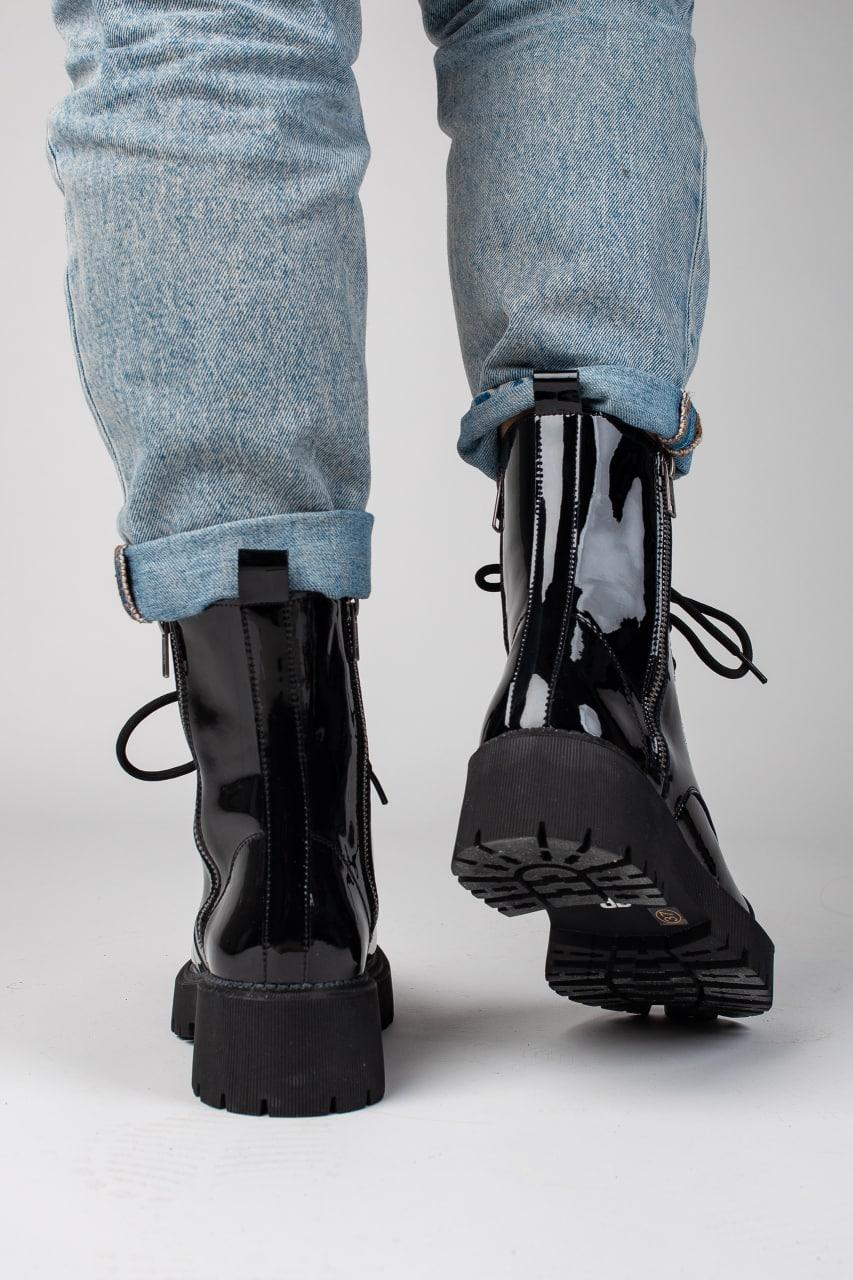 Balenciaga Boots Tractor Black Patent Lacquer