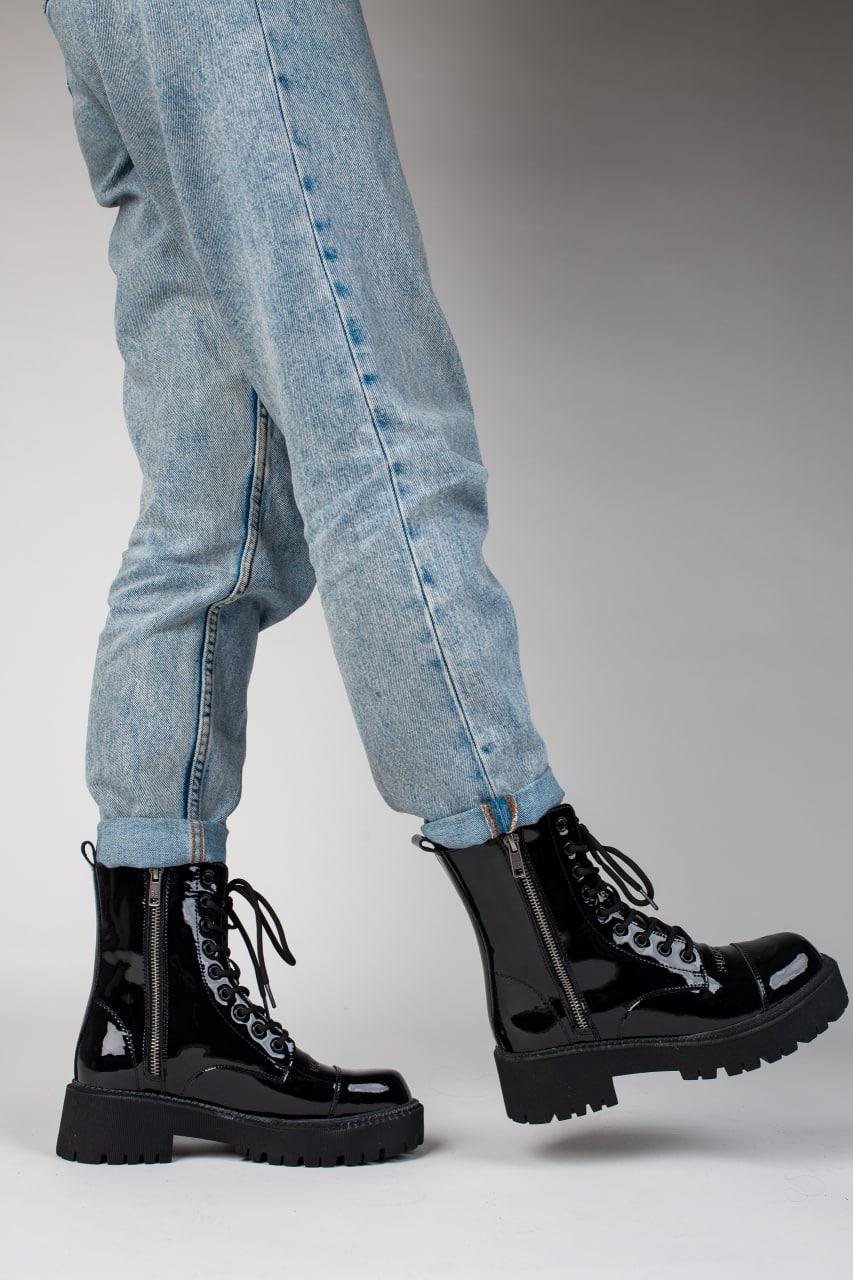 Balenciaga Boots Tractor Black Patent Lacquer