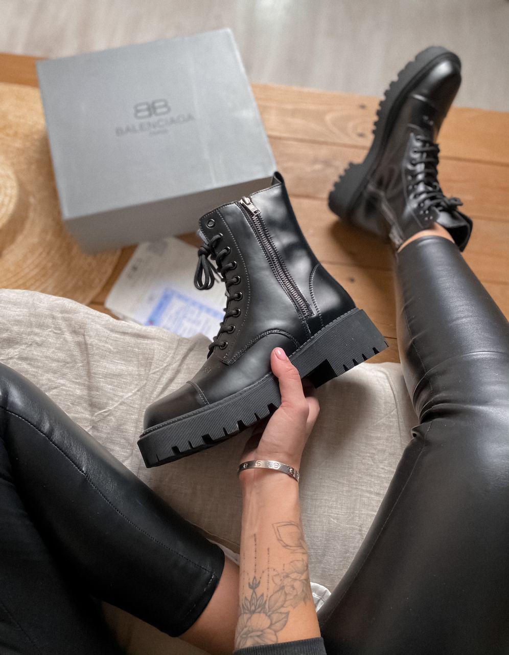 Balenciaga Boots Tractor Black Fur (Мех) 2