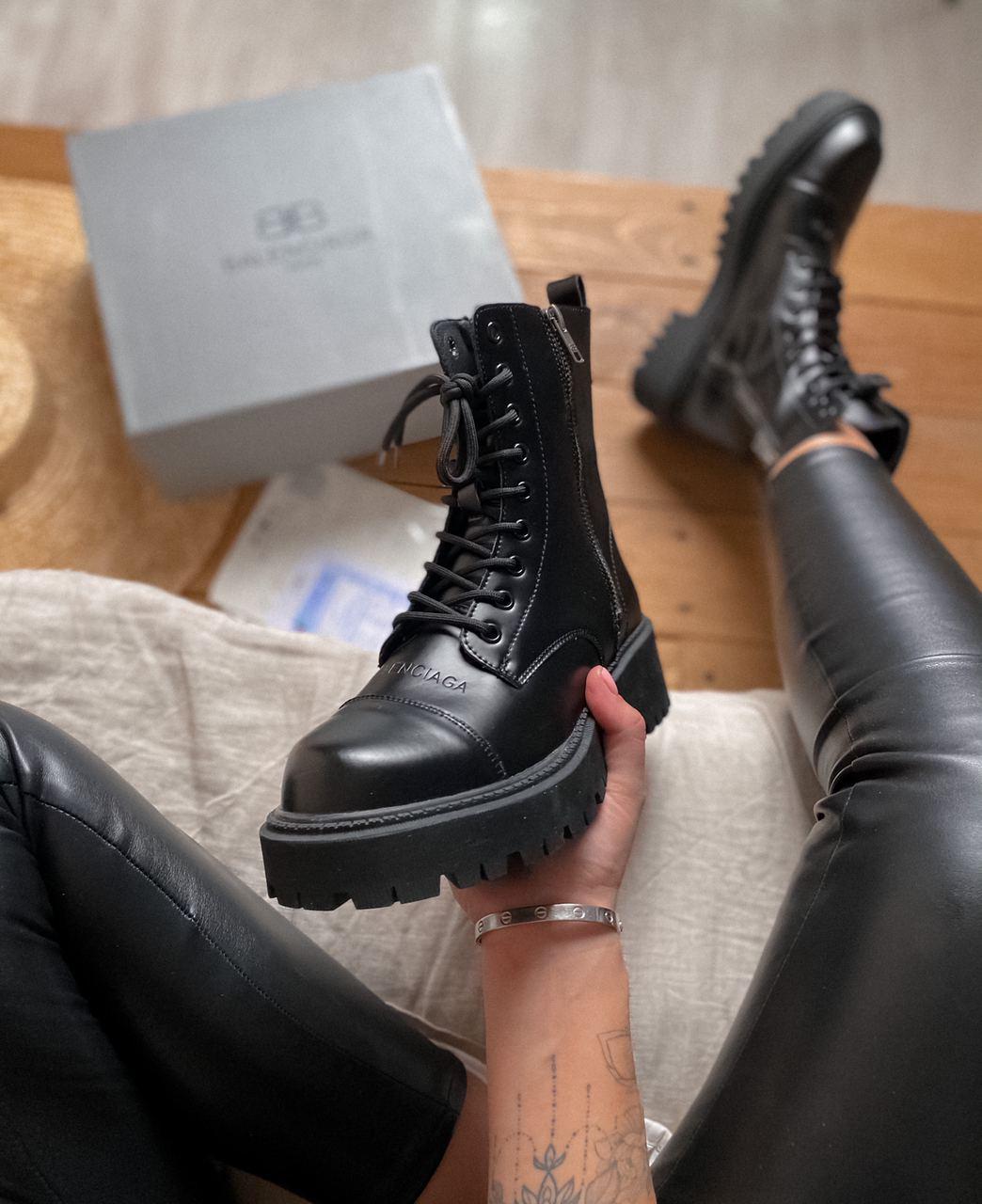 Balenciaga Boots Tractor Black Fur (Мех) 2
