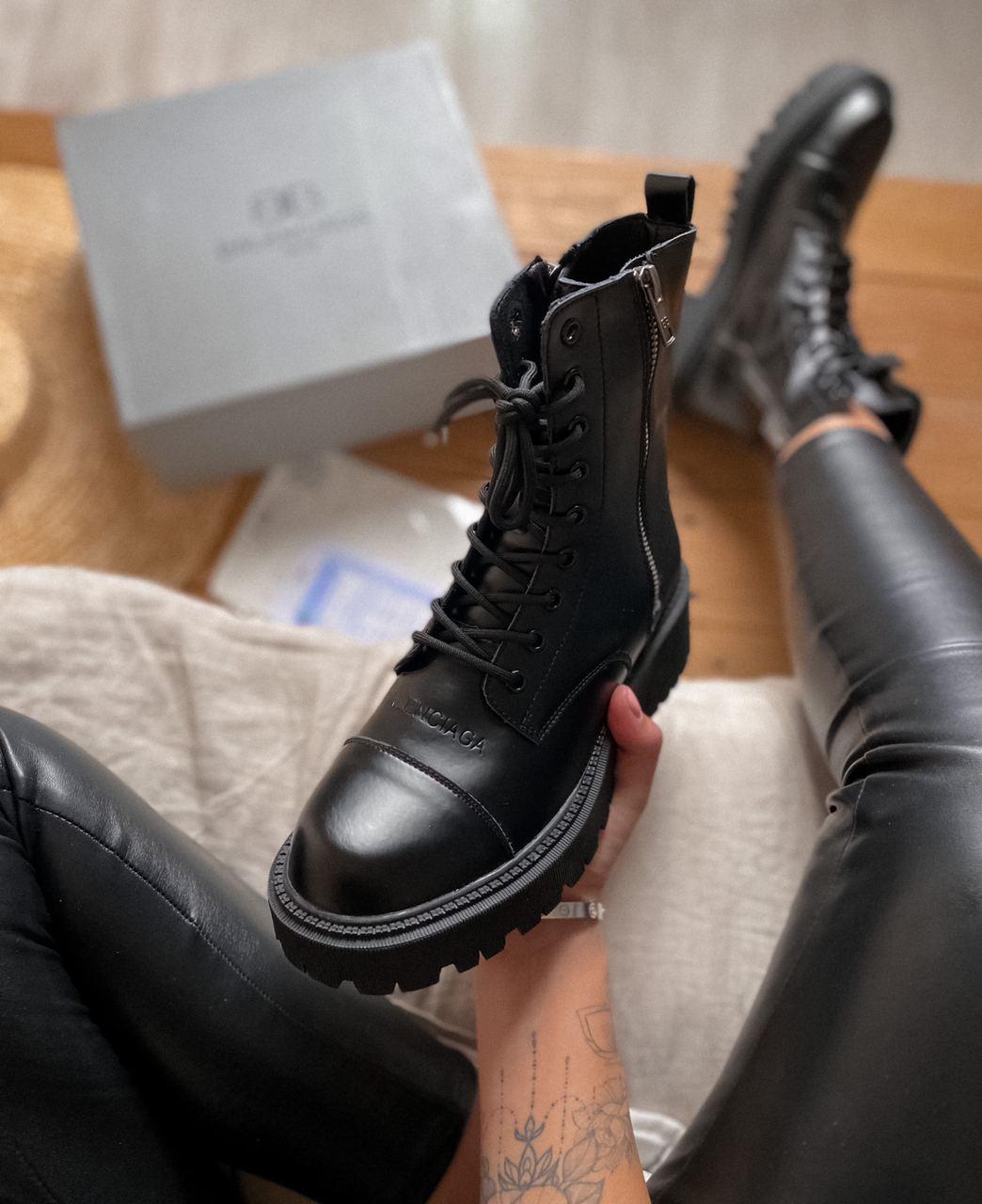 Balenciaga Boots Tractor Black Fur (Мех) 2