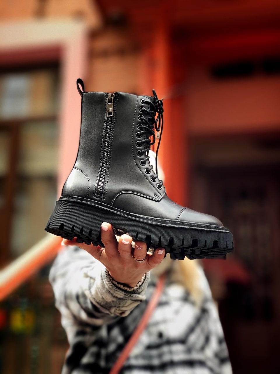 Balenciaga Boots Tractor Black Fur (Мех) 3