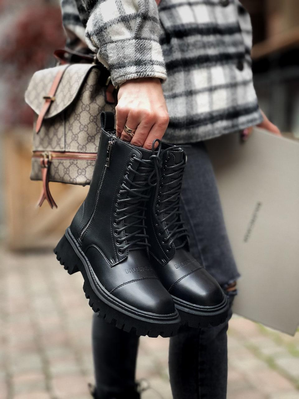 Balenciaga Boots Tractor Black Fur (Мех) 3