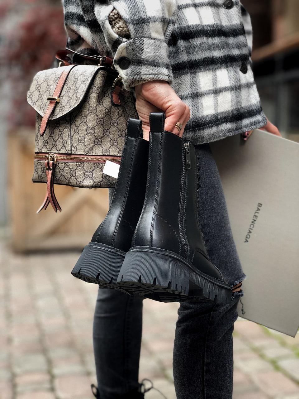 Balenciaga Boots Tractor Black Fur (Мех) 3