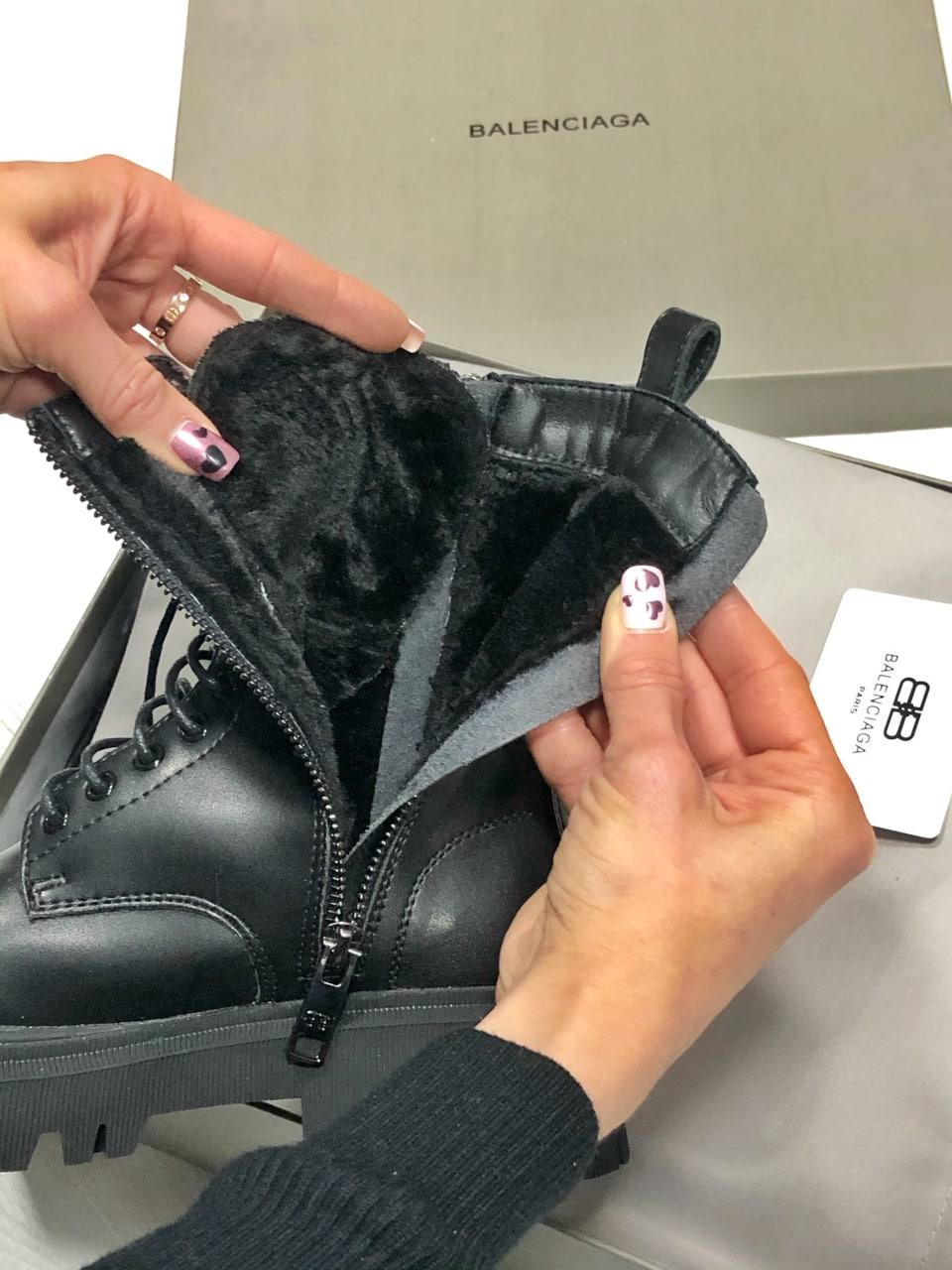 Balenciaga Boots Tractor Black Fur (Мех) 3