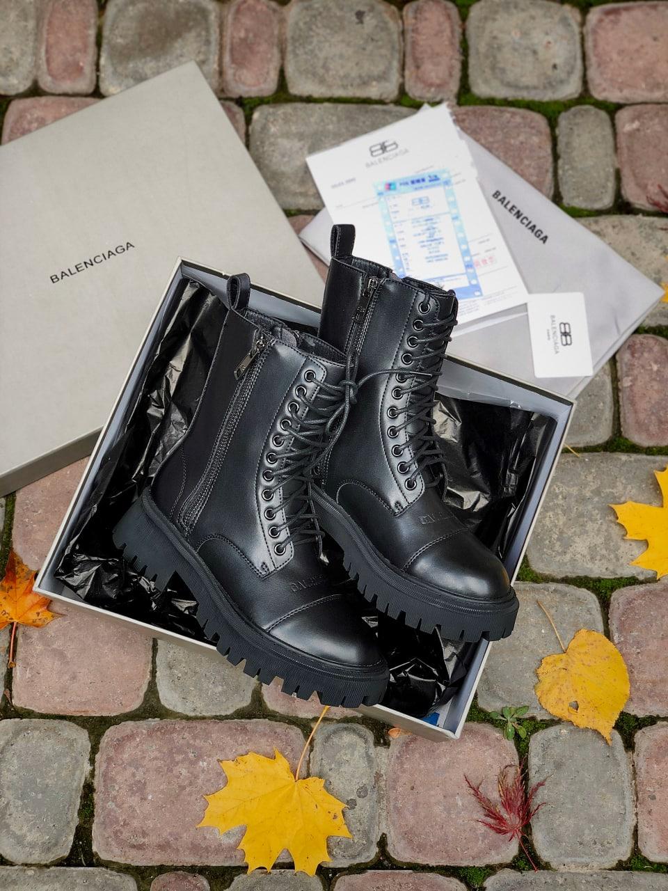Balenciaga Boots Tractor Black Fur (Мех) 3