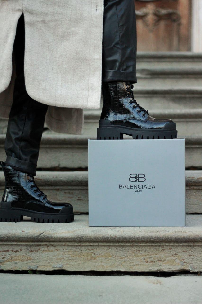 Balenciaga Boots Tractor Black Fur (Мех) 4