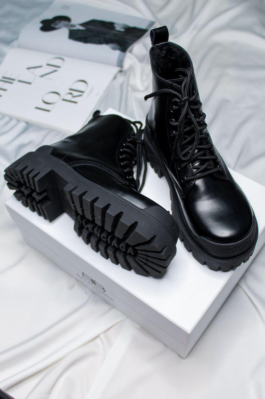 Balenciaga Boots Tractor Black Fur (Мех) 5