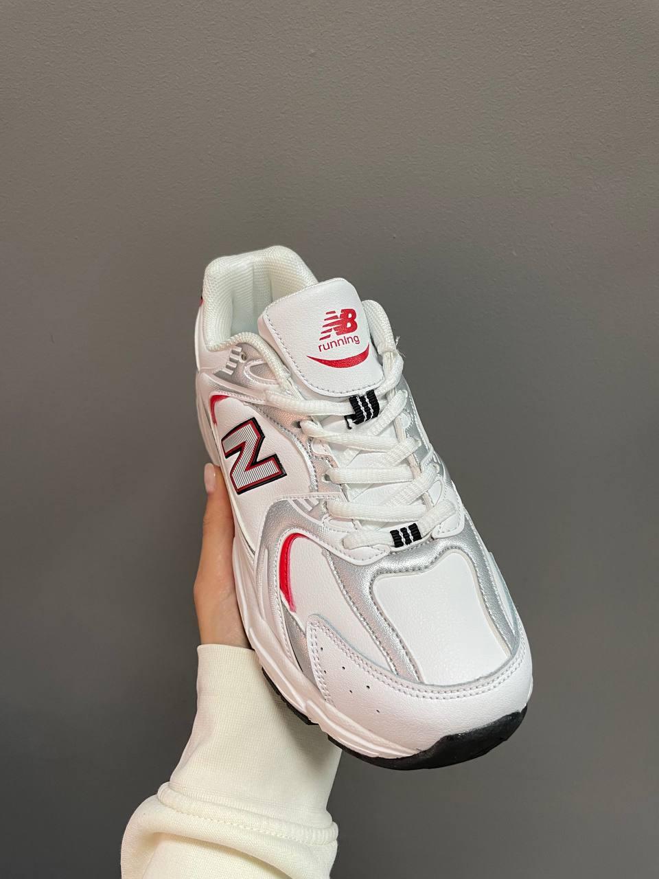 New Balance 530 White Silver Red (Шкіра)
