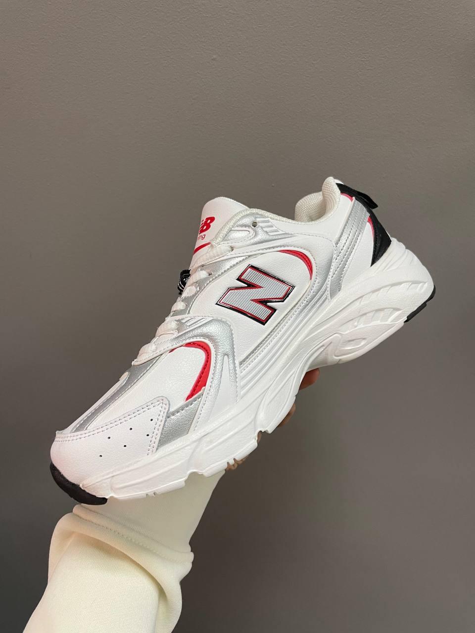 New Balance 530 White Silver Red (Шкіра)
