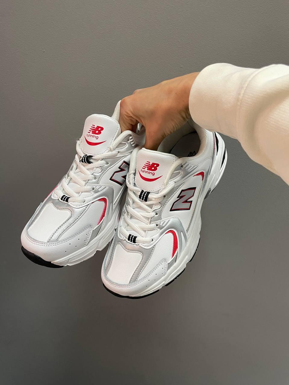 New Balance 530 White Silver Red (Шкіра)