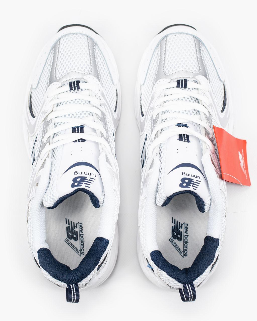 New Balance 530 White Silver Navy Blue