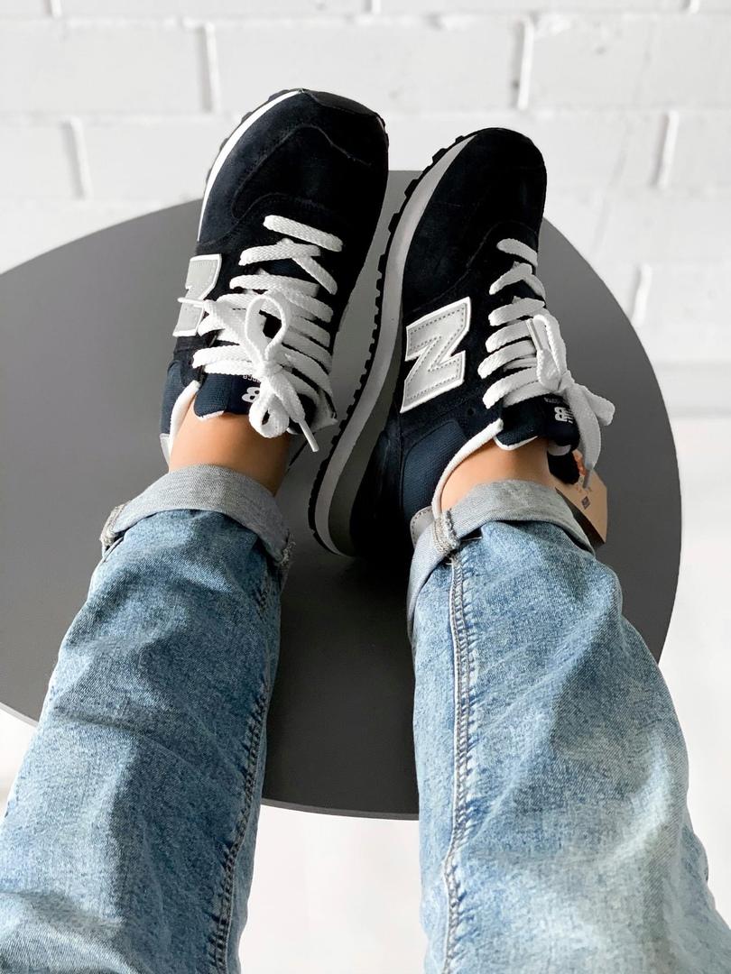 New Balance 574 Dark Blue White Grey