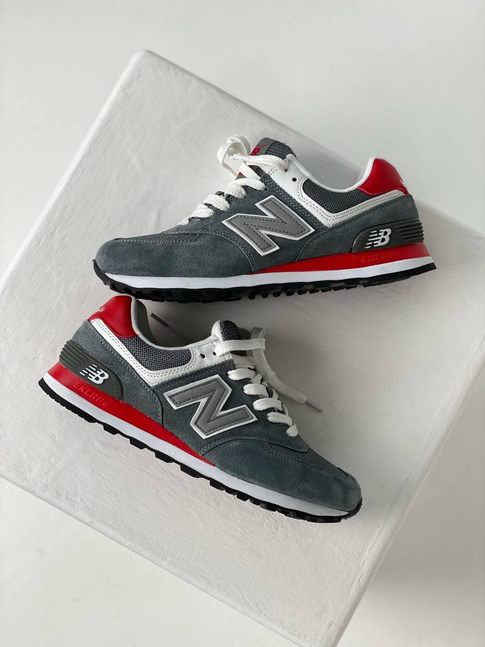 New Balance 574 Grey White Red 2