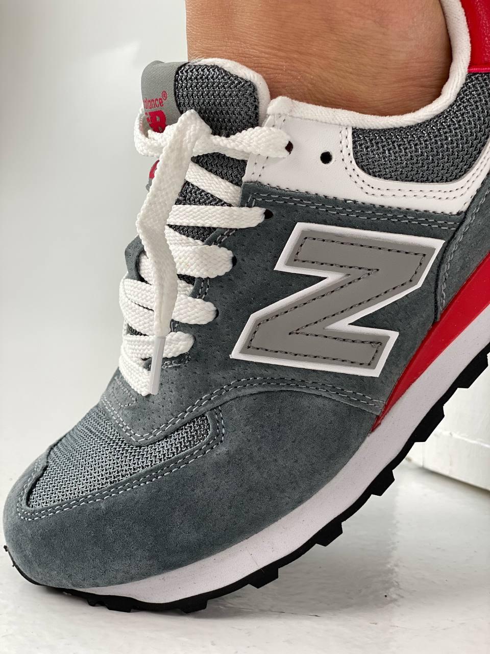 New Balance 574 Grey White Red 2