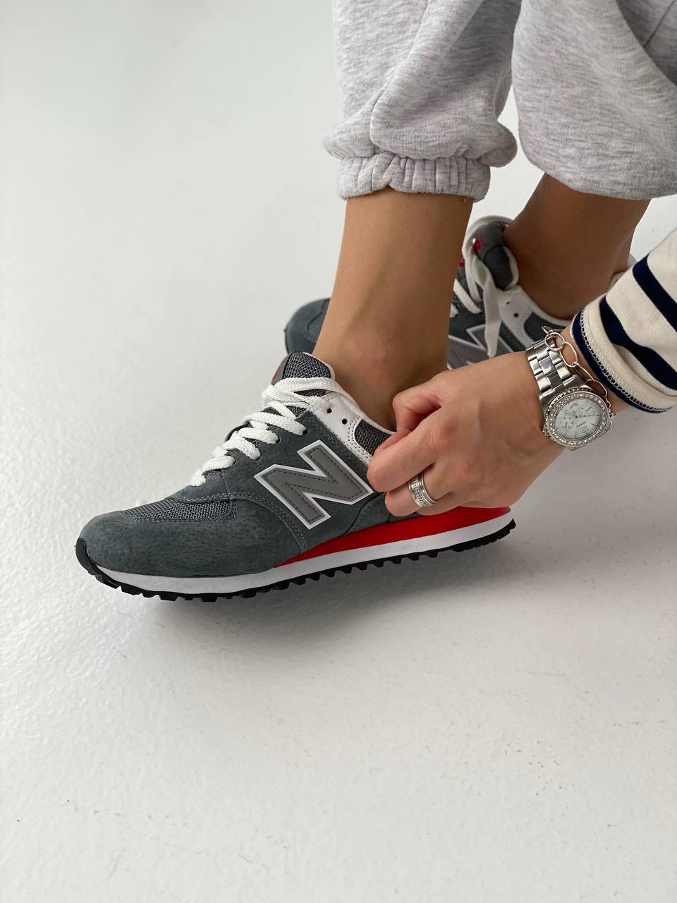 New Balance 574 Grey White Red 2