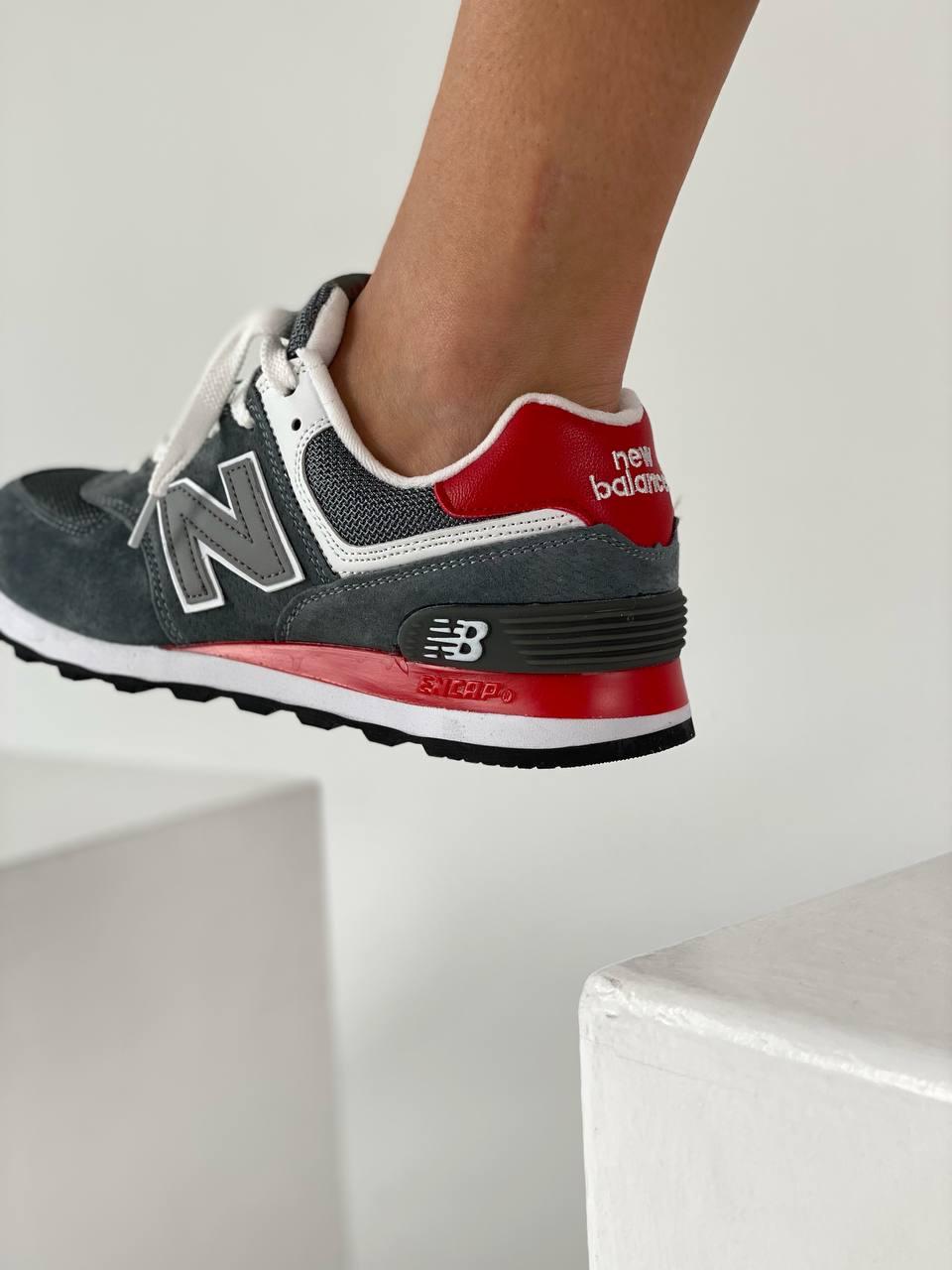 New Balance 574 Grey White Red 2