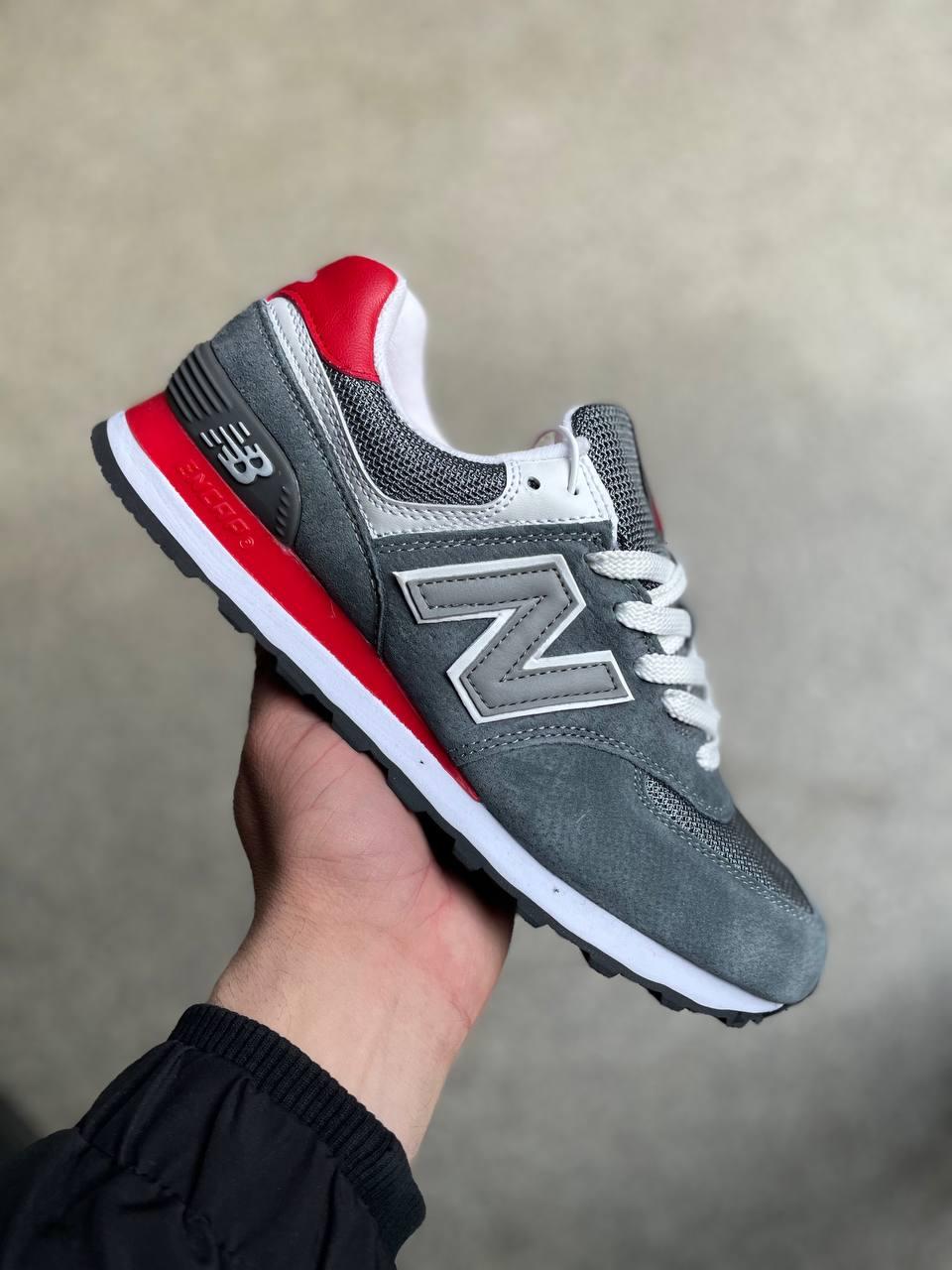 New Balance 574 Grey White Red 2