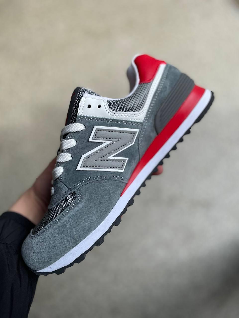 New Balance 574 Grey White Red 2