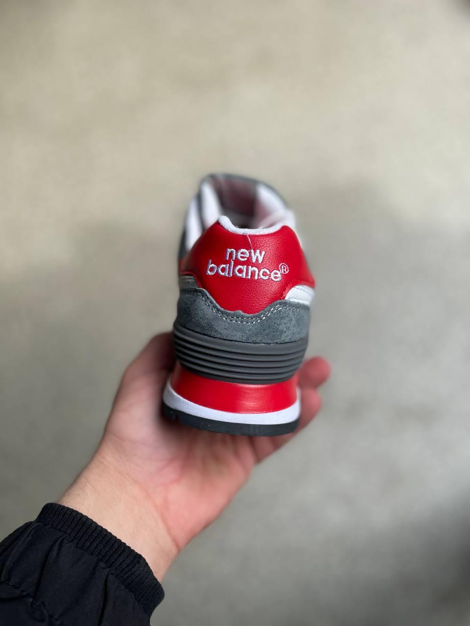 New Balance 574 Grey White Red 2