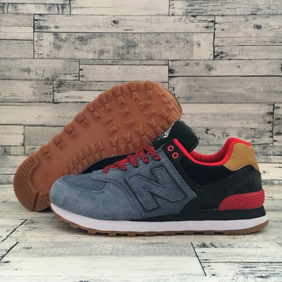 New Balance 574 Grey Black Red