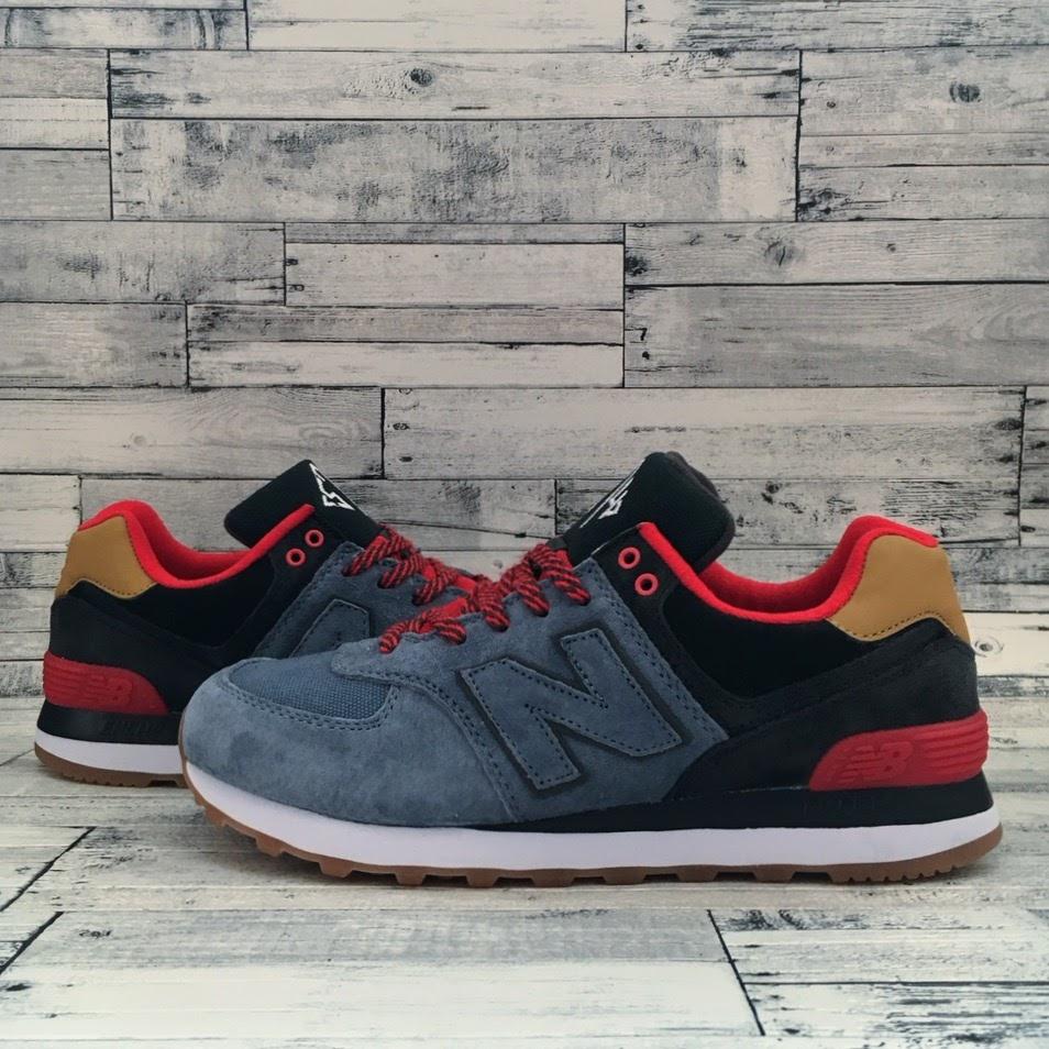 New Balance 574 Grey Black Red