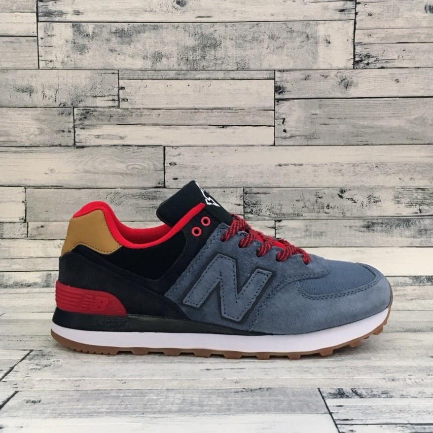 New Balance 574 Grey Black Red