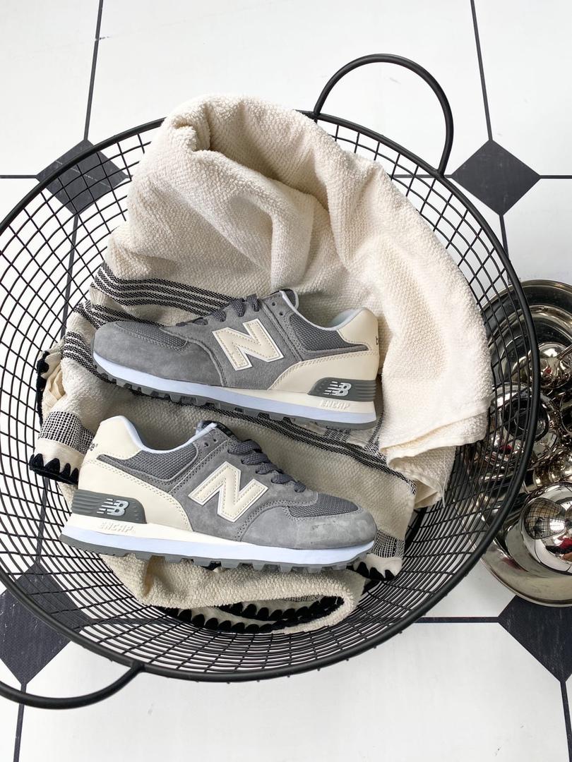 New Balance 574 Grey White (Сетка) 2