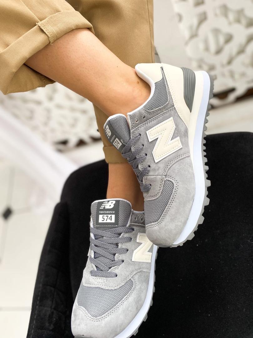 New Balance 574 Grey White (Сетка) 2