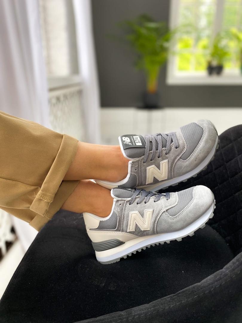 New Balance 574 Grey White (Сетка) 2